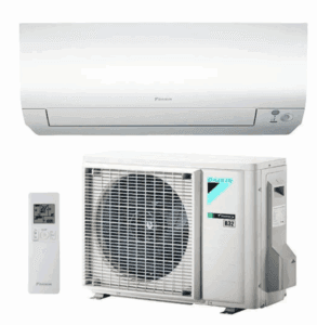 photo d'une unité intérieure et extérieure d'une climatiseur daikin perfera